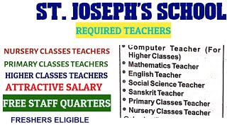 ST. JOSEPH'S SCHOOL TEACHERS VACANCY I SJC TEACHERS VACANCY #primary #tgt #pgt #prt #job #newvacancy