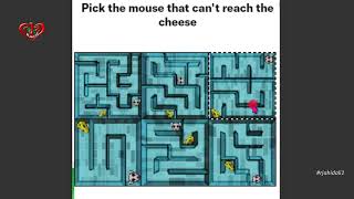 Pick the mouse that cant reach the cheese #FunCaptcha