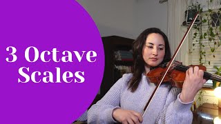 How to practice 3 octave scales for intermediate violin students | accelerations with metronome