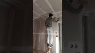 Colocação de 👉FITA de PAPEL em teto Drywall✅ #shorts #short #viral #trending #drywall #obra #diy