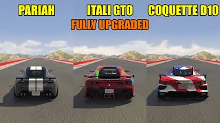 Coquette D10 Vs Pariah vs Itali GTO - Speed Test - GTA 5 Online