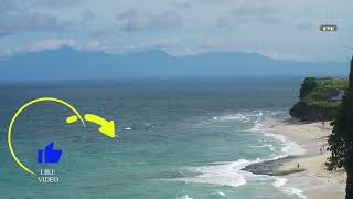 Wide Shot of Waves On the Uluwatu Coast