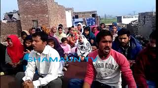 In a village boys and girls singing christian song village Aminabad .