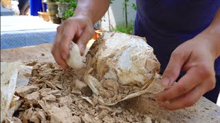 ไก่ขอทานไก่ ไก่ปรุงในดินเหนียว Famous Beggar Chicken Ipoh Cook With Soil Clay Malaysia Street Food