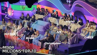 aespa 'MILLIONS TOP 10' IDOL Reaction (IVE GIDLE tripleS QWER Christopher) 241130 MMA