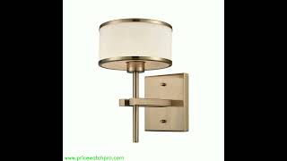 Titan Lighting Utica 1-Light Satin Brass with Opal White Glass Bath Light