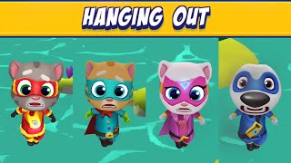 Talking Tom Hero Dash - Hero Tom VS Ginger, Angela, Hank in Hanging Out Gameplay #2