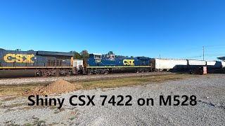 CSX 7422 Shining Brightly on CSX M528 in Athens