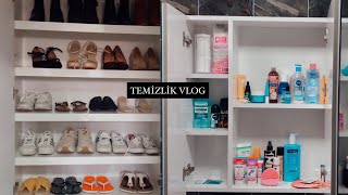 YENİ EVİMİZİN BANYO DOLAPLARIMI VE AYAKKABI DOLABIMI DÜZENLEDİM! TEMİZLİK VLOG!