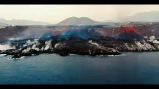 Amazing Drone Footage From The Ocean Of The NEW Peninsula At La Palma!!! MUST SEE!!!!!