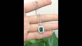 1 5 Carat Lab Grown Emerald Pendant 925 Sterling Silver Necklace/ https://bestmn.org