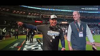 New York Yankees up-close - World Series post-game celebration and comments, October 30, 2024