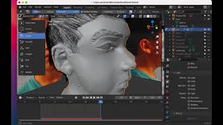 highpoly haircut for lukas on a 3D Sculpture