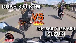 Duke 390 (KTM) vs GS 500 y DR 650 (SUZUKI) | A TOPE | ZARZAL VALLE | GO PRO HERO - 4