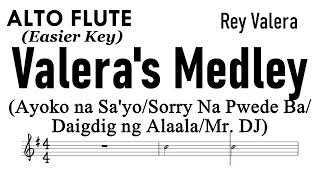 VALERA''s Medley ALTO FLUTE Easier Key Sheet Music Backing Track Partitura Rey Valera