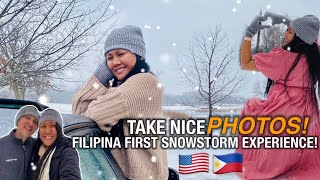 SNOW STORM NAG PHOTOSHOOT AKO SA FOREST PART #filipinamarriedtoforeigner #lifeinusa #snowfall