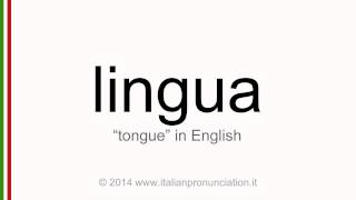 Correct italian pronunciation of lingua, tongue