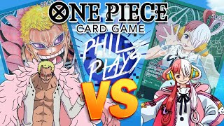 Blue Doflamingo VS Green Uta! One Piece TCG Gameplay!