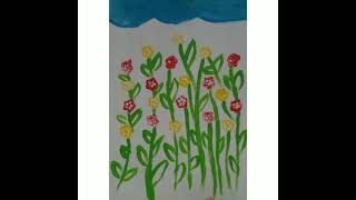 Ladyfinger painting || Beautiful painting with ladyfinger ||