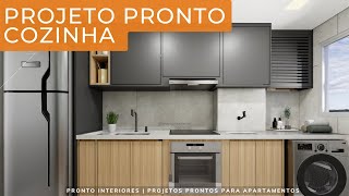 Cozinha integrada com área de serviço│Kreta│124C