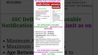 DELHI POLICE NOTIFICA.OUT || DELHI POLICE BAHRTI #SHORTS#VACANCY#CUTOFF@kalamclassesbymustfasir