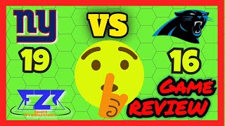 Giants 19 Panthers 16 | Giants are 2-0!!! | NFL Week 2 Game Review