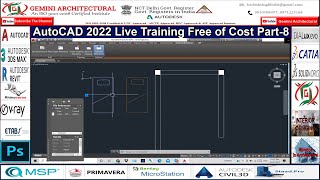 AutoCAD 2022 Live Training Free of Cost Part-8 in Hindi (Gemini Architectural)