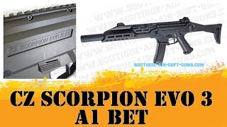 Présentation du Scorpion A1 EVO3 BET Carbine, disponible chez BASG.