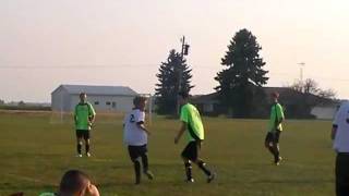 Lauren makes a friend at the soccer field