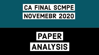 CA FINAL SCMPE NOVEMBER 2020