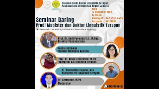 Seminar Nasional  |  "Seminar Daring S3 LT Kolaborasi Lietrasi Digital Melalui Membaca Nyaring"