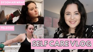 SELF CARE vlog | PELOTON spin class, clean with me + dyson air wrap