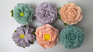 Buttercream Flower Cupcakes with tip 123, 124K, 126K & 127