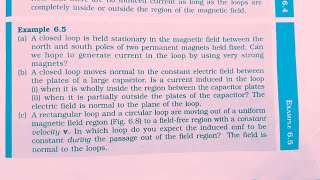 A closed loop is held stationary in the magnetic field between the north and south poles of two perm