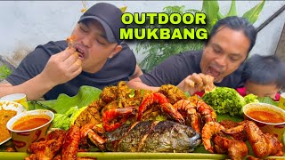 EATING CHALLENGE | RENDANG AYAM | PRAWN BBQ |TUNA BBQ |CHICKEN WING BBQ & YELLOW RICE