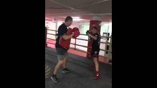 Bradley Saunders on the pads with Danny Vaughan