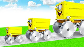 SpongeBob Transforming to Big & Small Saw BTR BIGFOOT SPONGEBOB in Teardown!