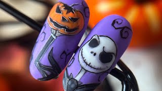 Halloween nails - how to draw Jack Skellington #halloweennails