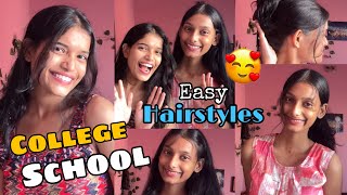 Simple And Easy Hairstyles For School/College✨🎀 #hairstyle #hair