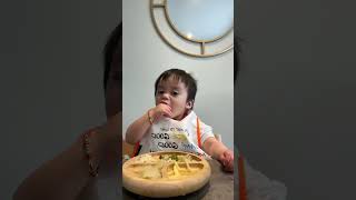 Baby eating dinner #babymukbang #babyeat #dinner #asmr #eatwithme #fyp #foryou #babyfood