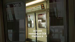 [NSL] 207/208 reversing at Choa Chu Kang Platform A (Overrun by 1/2 Door)