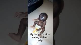 When baby decides to eat alone #shortvideo #subscribe