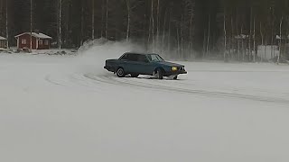 Volvo sideways on ice