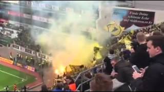 Dortmunder pyroshow {Bayern Leverkusen 04 - Borussia Dortmund  21/02/2016}