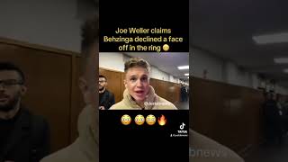 Joe Weller Claims Behzinga declined a face off in the ring last night with him 😳😳😳…