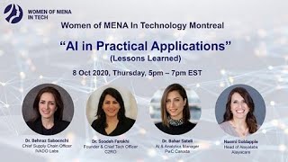 Women of MENA in Technology Montreal, Oct 2020, "AI Practical Applications"