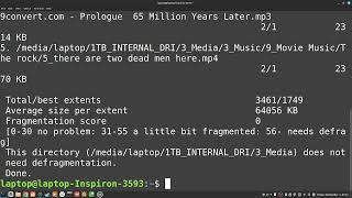 293 how to "create a defragementation report" with the "e4defrag" command