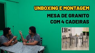 MESA DE GRANITO COM 4 CADEIRAS