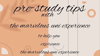 pre-study tips with marvelous