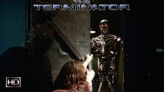 Sarah Connor and Kyle Reese vs T-800 Endoskeleton   The Terminator Open Matte, Remastered